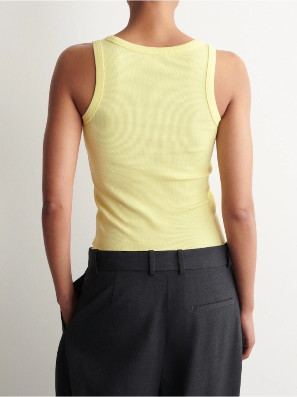 COS Yellow Ribbed Tank Top - Picture 3 of 5
